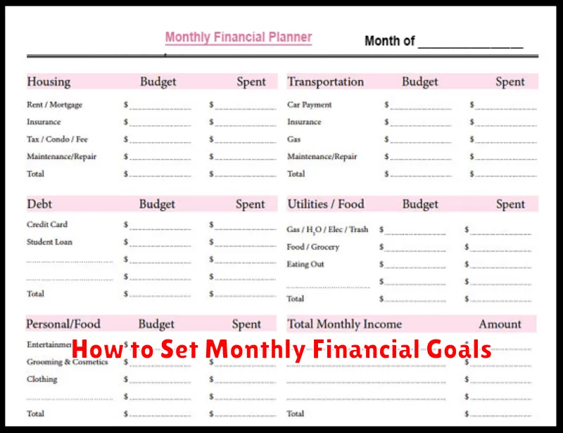 How to Set Monthly Financial Goals